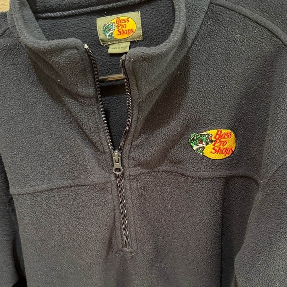 Bass Pro Shops Dark Gray Fleece Jacket Large - Picture 4 of 8